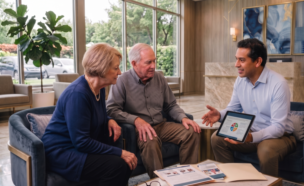 Couple meeting with a benefit specialist